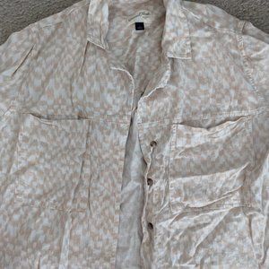 Universal Thread Checkered Linen Button Down - Size Large